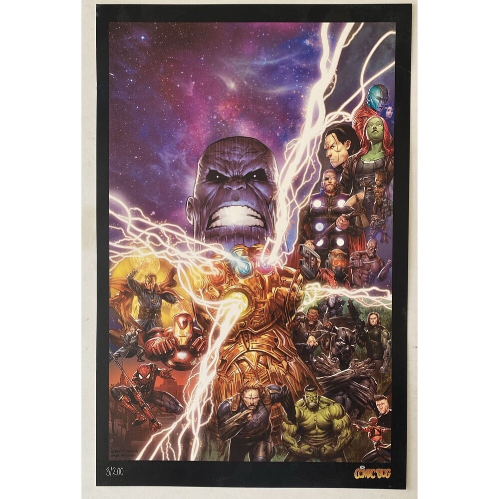 Avengers Infinity War Poster Limited 3/200 Arclight Promo 11x17 Marvel Comic Bug
